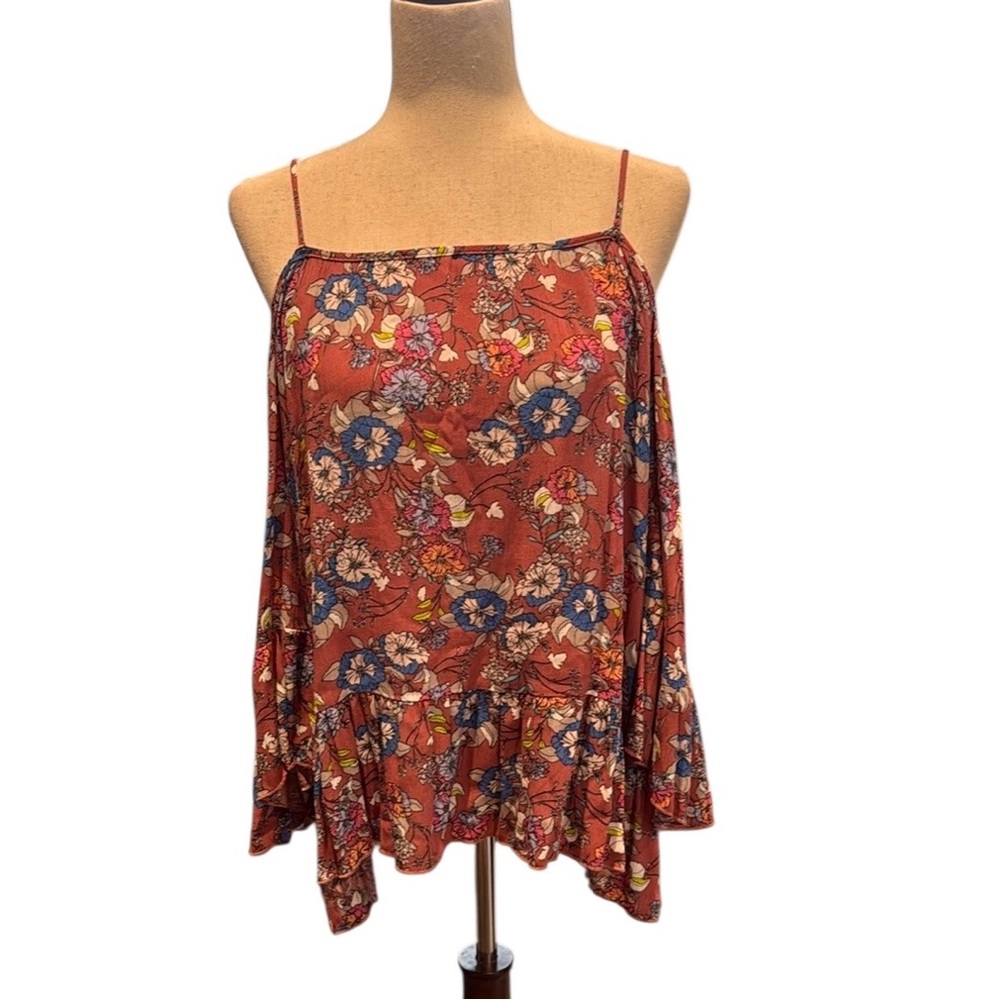 Floral Spaghetti Strap Flowy Top